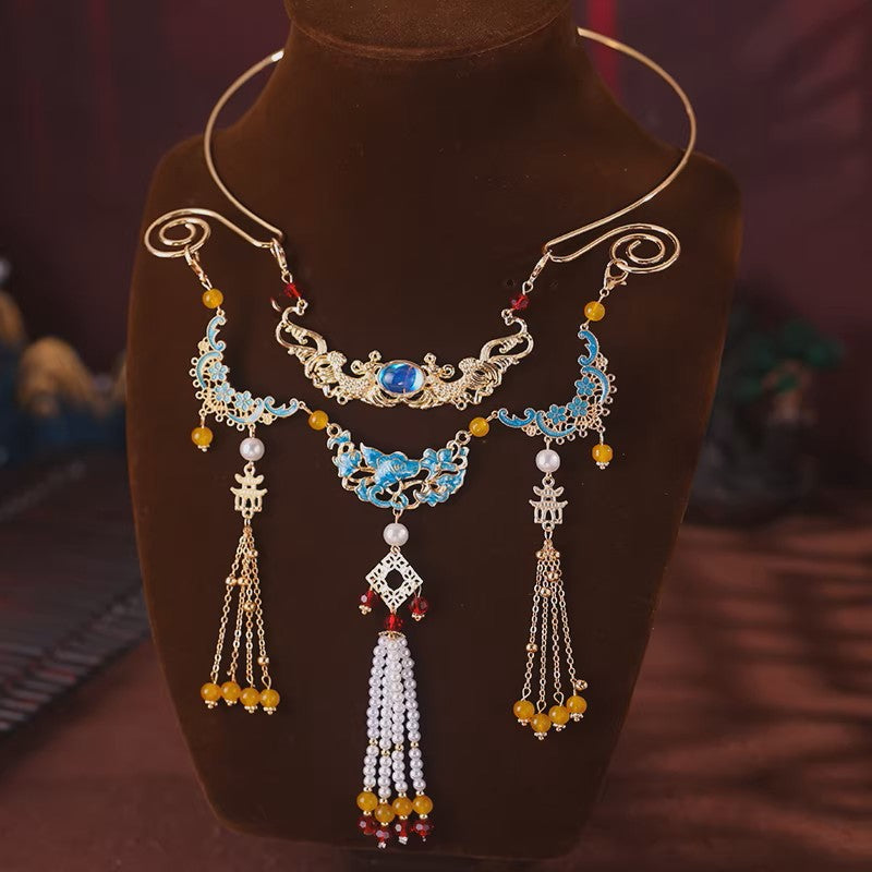 Handcrafted Ming-style Hanfu Accessories: Tassel Collar