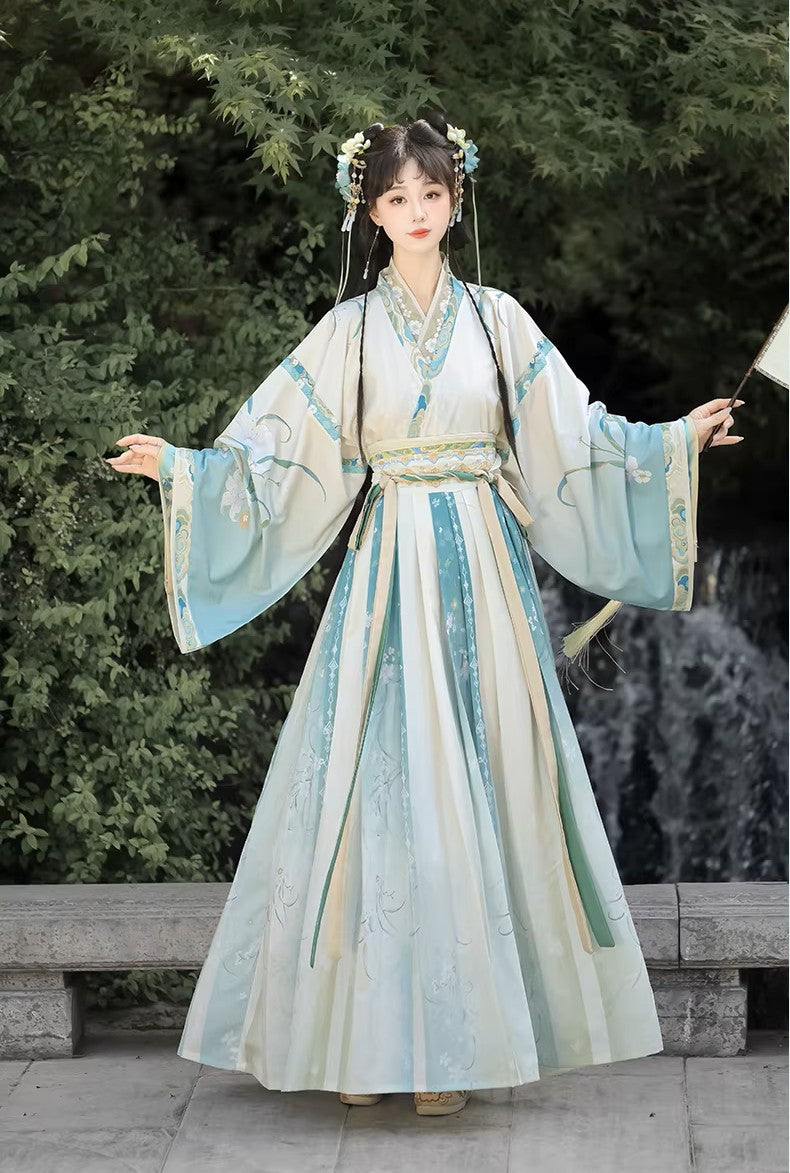 Women's Jin Dynasty-Style Hanfu Autumn Collection: Traditional Cross-Collar High-Waisted Ruqun for Daily Wear