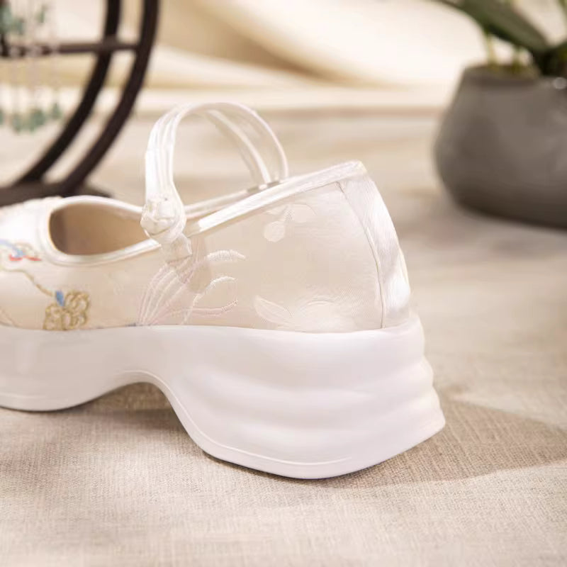 Original Spring & Summer Women's High-heeled Satin Embroidered Neo-Chinese Style Shoes