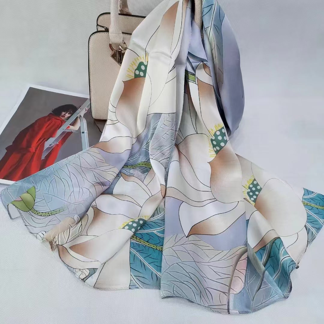 100% Mulberry Silk Scarf, 170*53cm Silk Scarf, 12 Momme-Smooth & delicate, lightweight & breathable