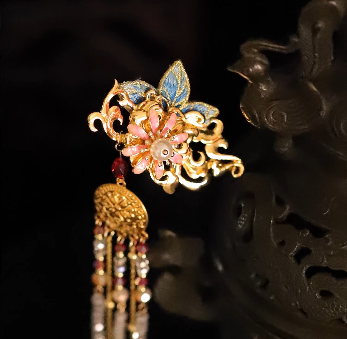 Handcrafted Chinese Traditional Hanfu Phoenix Coronet Headpiece & Hair Accessories