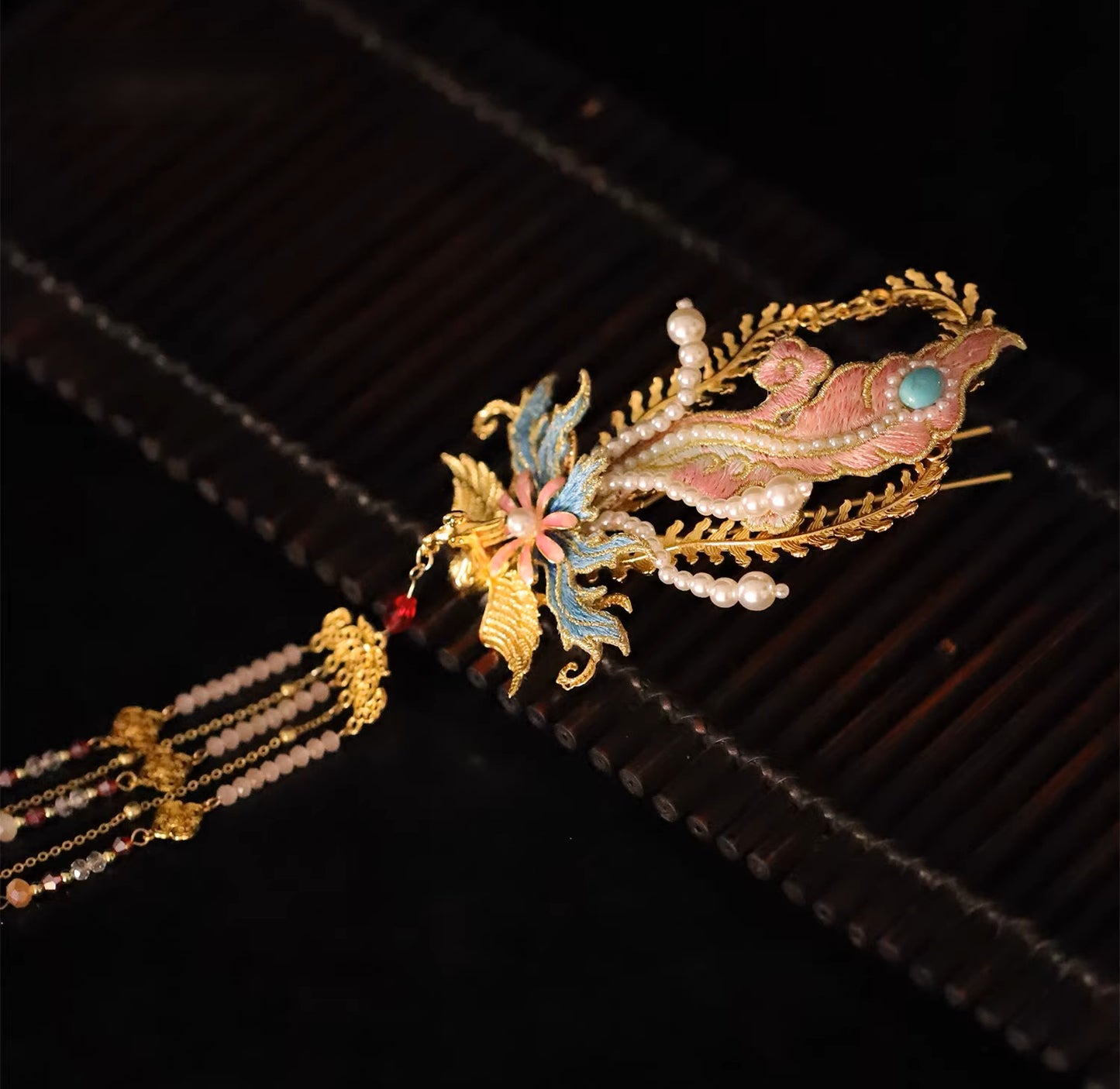 Handcrafted Chinese Traditional Hanfu Phoenix Coronet Headpiece & Hair Accessories