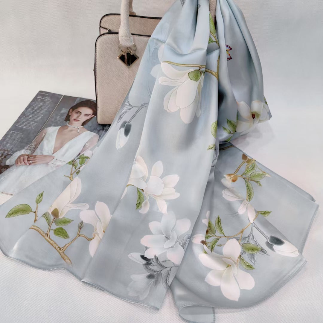 100% Mulberry Silk Scarf, 170*53cm Silk Scarf, 12 Momme-Smooth & delicate, lightweight & breathable