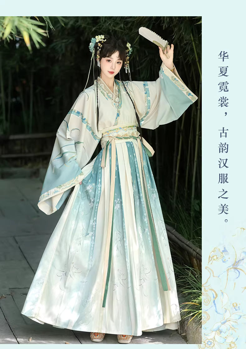 Women's Jin Dynasty-Style Hanfu Autumn Collection: Traditional Cross-Collar High-Waisted Ruqun for Daily Wear