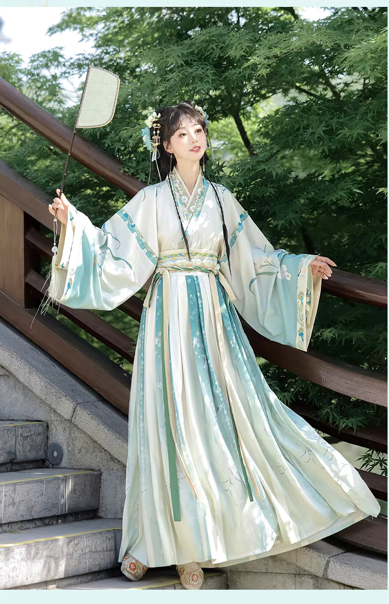 Women's Jin Dynasty-Style Hanfu Autumn Collection: Traditional Cross-Collar High-Waisted Ruqun for Daily Wear
