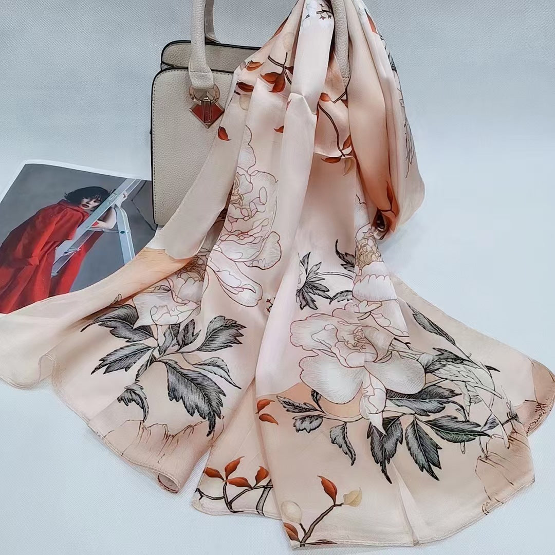 100% Mulberry Silk Scarf, 170*53cm Silk Scarf, 12 Momme-Smooth & delicate, lightweight & breathable