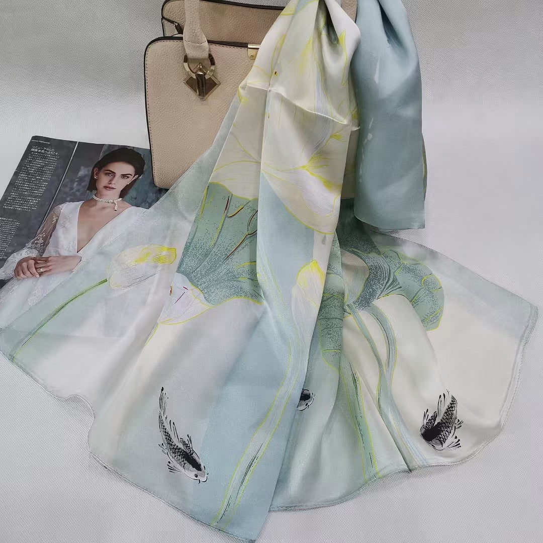 100% Mulberry Silk Scarf, 170*53cm Silk Scarf, 12 Momme-Smooth & delicate, lightweight & breathable