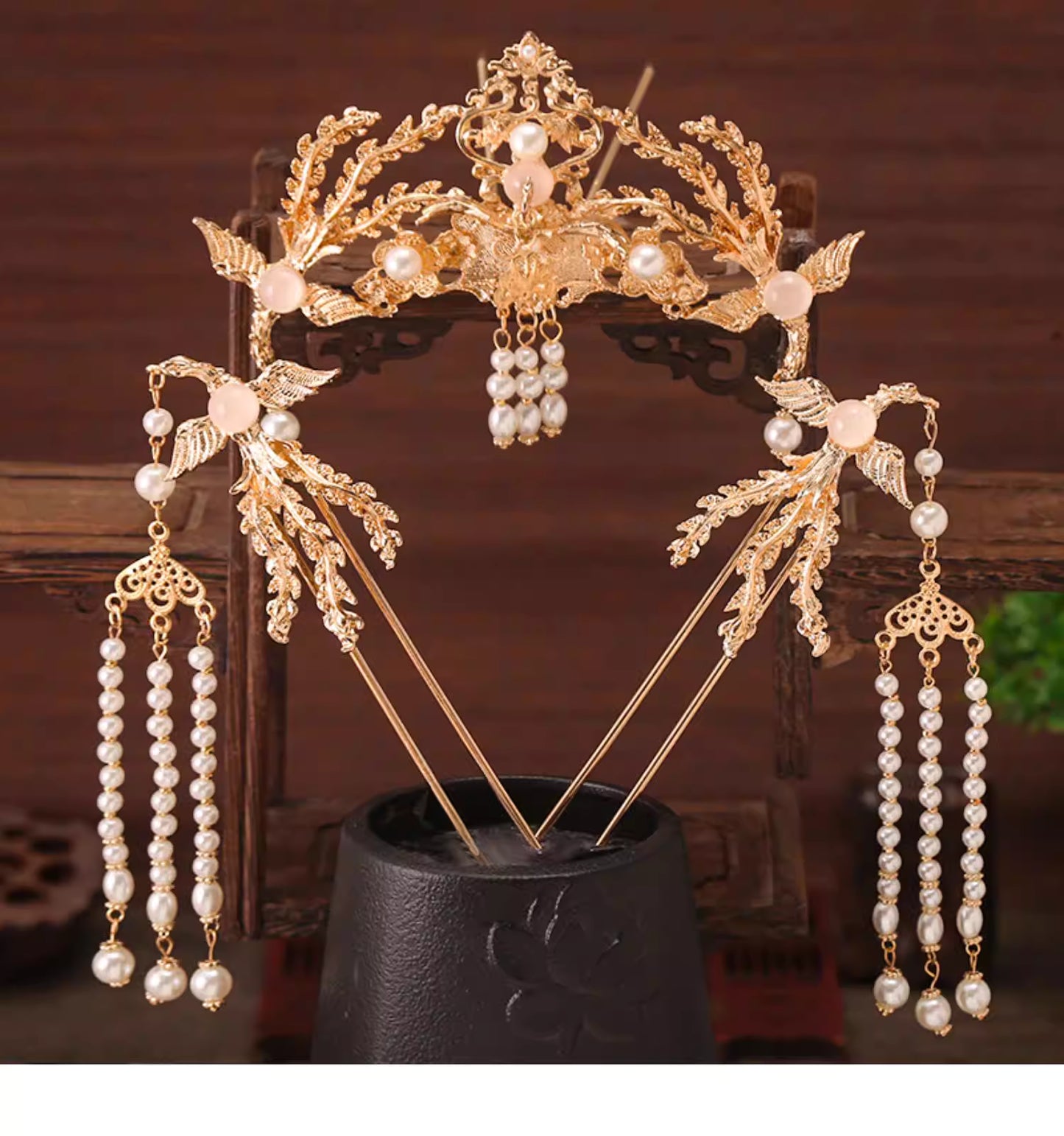 Ancient-style Hair Accessory Set: Tassel Hairpins & Coronet