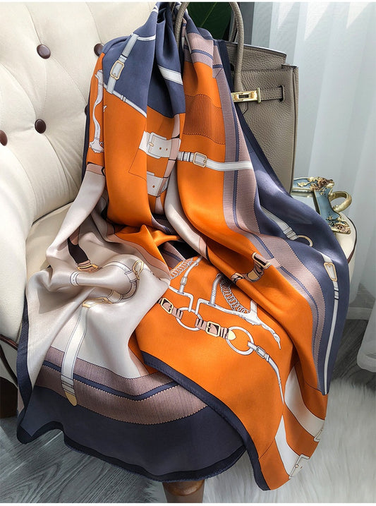 100% Mulberry Silk Long Scarf-170*53  (12 Momme Charmeuse)