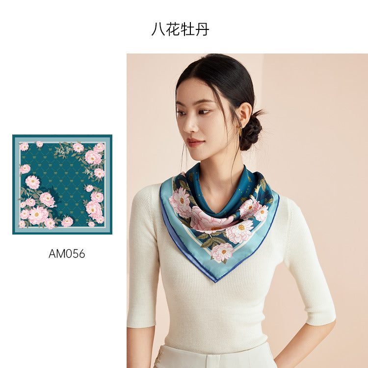 LAN SILK 2025 New 100% Mulberry Silk 65cm Charmeuse Silk Square Scarf