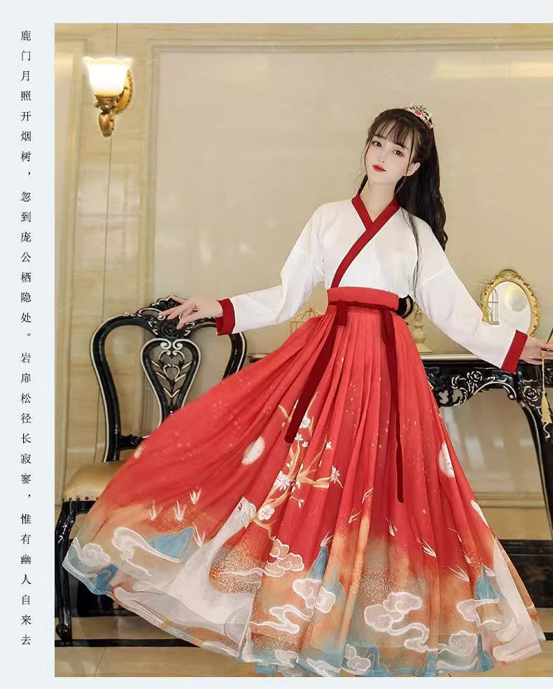 Jin Dynasty-Style Hanfu Autumn Collection: Traditional Cross-Collar High-Waisted Ruqun for Daily Wear