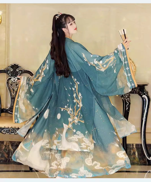Jin Dynasty-Style Hanfu Autumn Collection: Traditional Cross-Collar High-Waisted Ruqun for Daily Wear