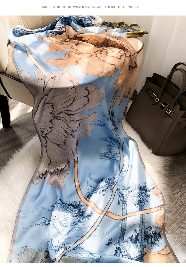 100% Mulberry Silk Long Scarf-170*53  (12 Momme Charmeuse)