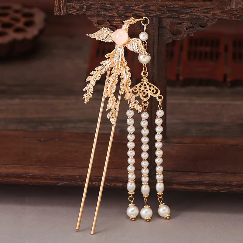 Ancient-style Hair Accessory Set: Tassel Hairpins & Coronet