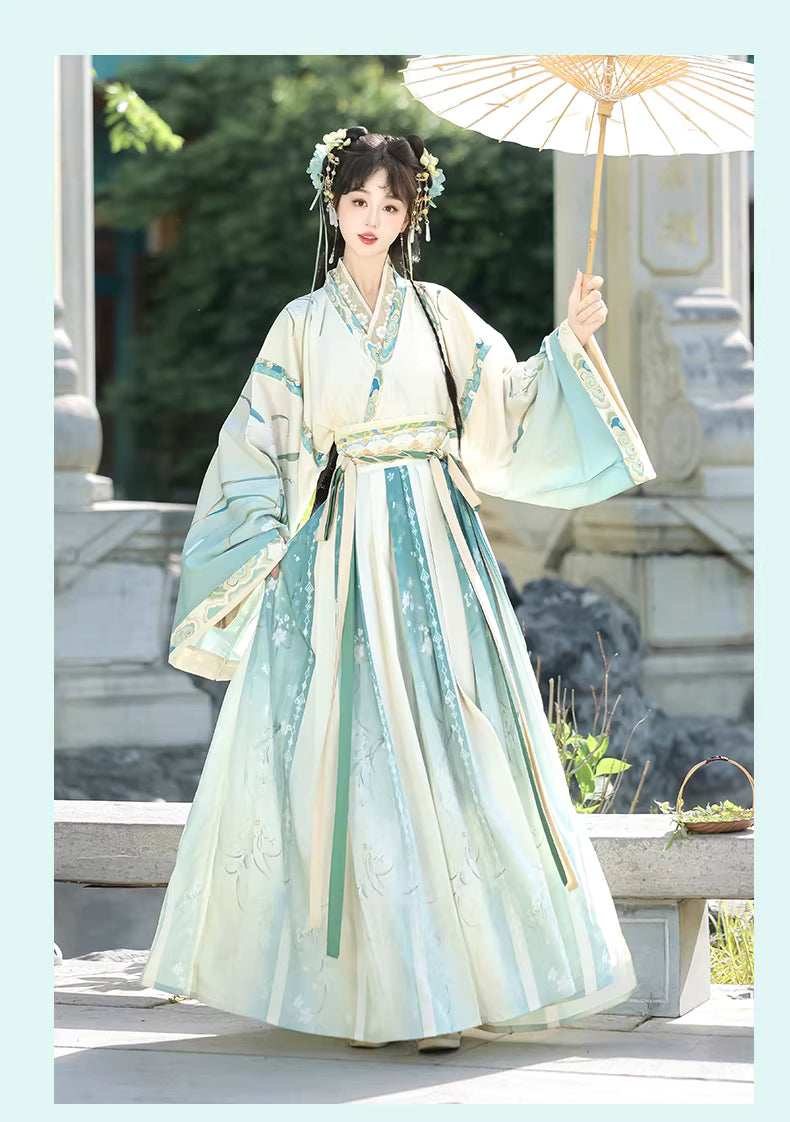 Women's Jin Dynasty-Style Hanfu Autumn Collection: Traditional Cross-Collar High-Waisted Ruqun for Daily Wear