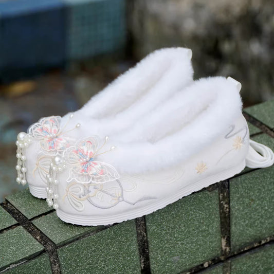 Women's New Arrival Winter Fleece-lined High Heels（Jade Butterfly）