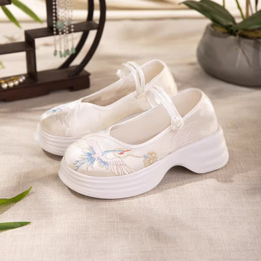 Original Spring & Summer Women's High-heeled Satin Embroidered Neo-Chinese Style Shoes