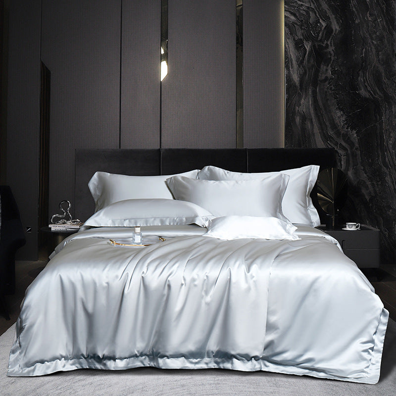 Luxury 100% Mulberry Silk Bedding Set - Double-Faced Silk Duvet Cover & Sheets for Bare Skin Sleep